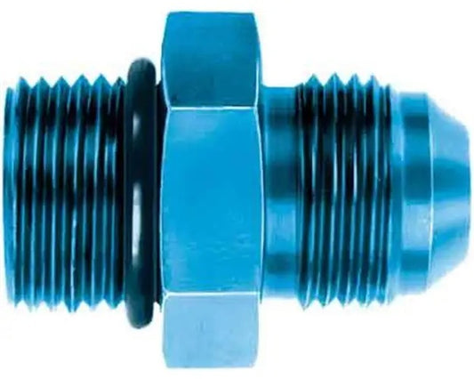 Aeroquip Fitting - Adapter - Straight - 12 AN Male to 12 AN Male O-Ring - Aluminum - Blue Anodized - Each