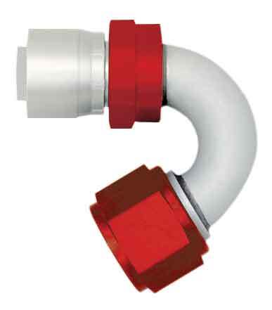 Aeroquip Fitting - Hose End - AQP/Startlite - 150 Degree - 12 AN Hose Crimp to 12 AN Female Swivel - Aluminum - Red /