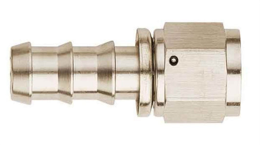 Aeroquip Fitting - Hose End - AQP Socketless - Straight - 6 AN Hose Barb to 6 AN Female - Aluminum - Nickel Plated -