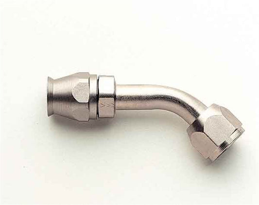 Aeroquip Fitting - Hose End - AC Refrigerant - 45 Degree - 10 AN Hose to 10 AN Female O-Ring - Steel - Nickel Plated -