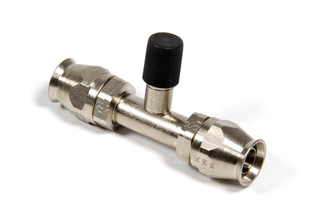 Aeroquip Fitting - Hose End - AC Refrigerant - Straight - 10 AN Hose to 10 AN Hose - Charge Port - Steel - Nickel