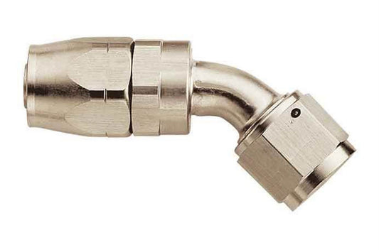 Aeroquip Fitting - Hose End - AQP/Startlite - 45 Degree - 6 AN Hose to 6 AN Female Swivel - Aluminum - Nickel Plated -