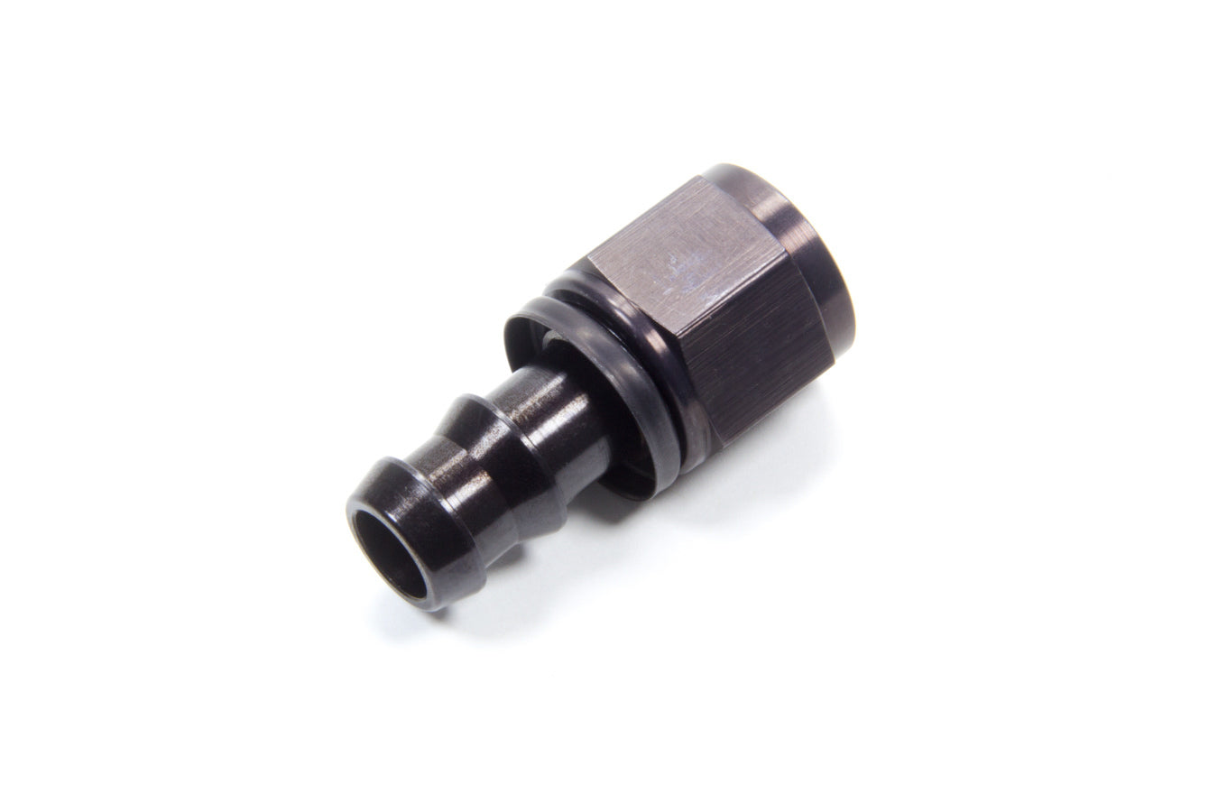 Aeroquip Fitting - Hose End - AQP Socketless - Straight - 8 AN Hose Barb to 8 AN Female - Aluminum - Black Anodized -