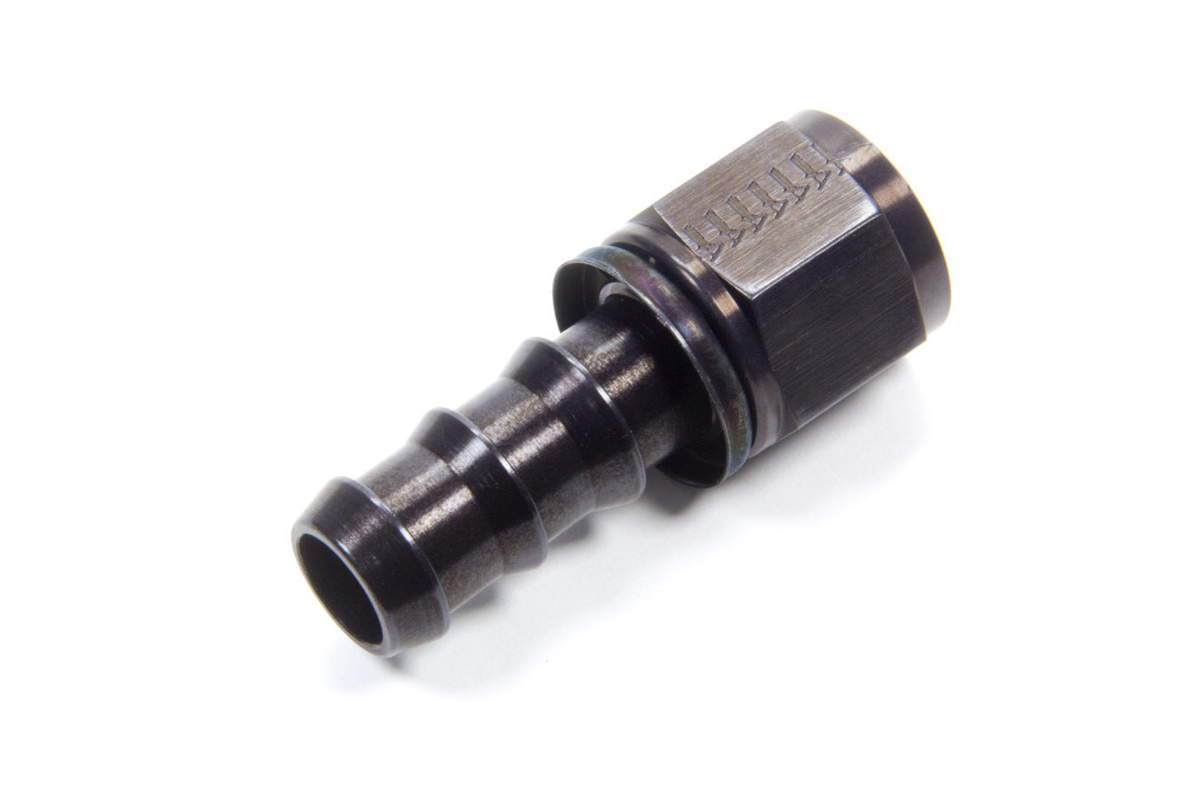 Aeroquip Fitting - Hose End - AQP Socketless - Straight - 10 AN Hose Barb to 10 AN Female - Aluminum - Black Anodized