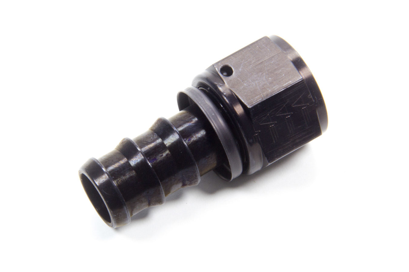 Aeroquip Fitting - Hose End - AQP Socketless - Straight - 12 AN Hose Barb to 12 AN Female - Aluminum - Black Anodized