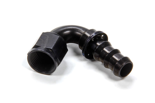 Aeroquip Fitting - Hose End - AQP Socketless - 120 Degree - 10 AN Hose Barb to 10 AN Female - Aluminum - Black