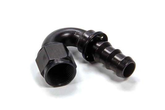 Aeroquip Fitting - Hose End - AQP Socketless - 150 Degree - 10 AN Hose Barb to 10 AN Female - Aluminum - Black