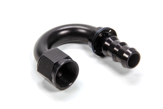Aeroquip Fitting - Hose End - AQP Socketless - 180 Degree - 10 AN Hose Barb to 10 AN Female - Aluminum - Black