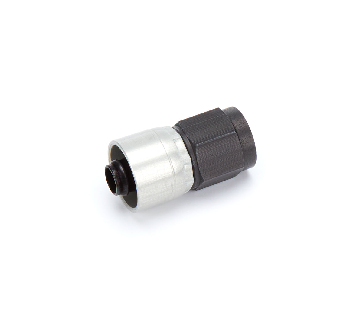 Aeroquip Fitting - Hose End - StreetLite - Straight - 6 AN Hose Crimp to 6 AN Female - Aluminum - Black / Silver