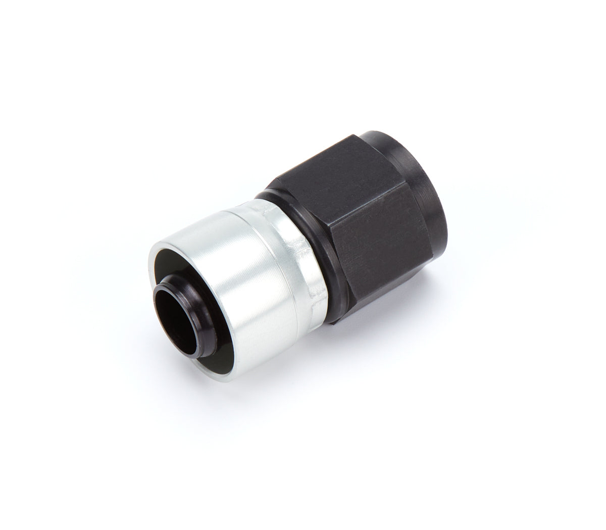 Aeroquip Fitting - Hose End - StreetLite - Straight - 10 AN Hose Crimp to 10 AN Female - Aluminum - Black / Silver