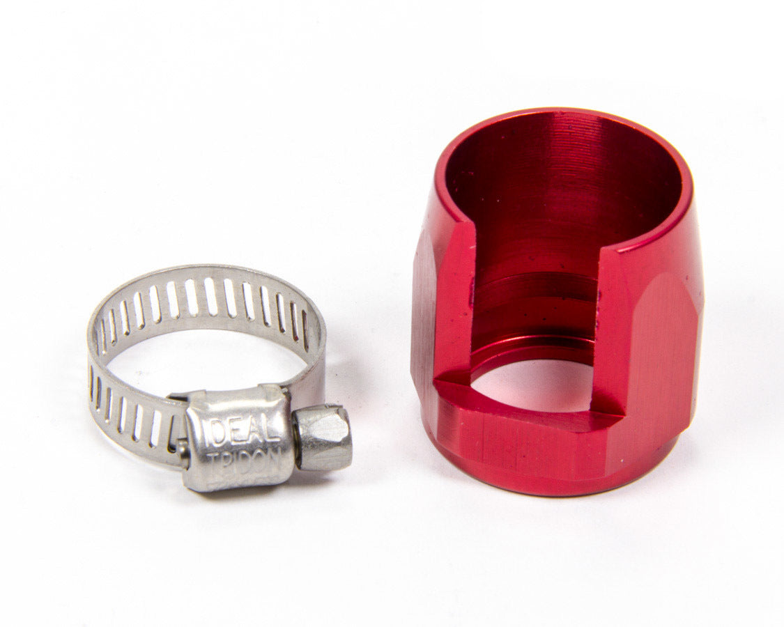 Aeroquip Hose Clamp - Worm Gear - Pro Clamp - 10 AN Hose - Hex - Aluminum - Red Anodized - Each