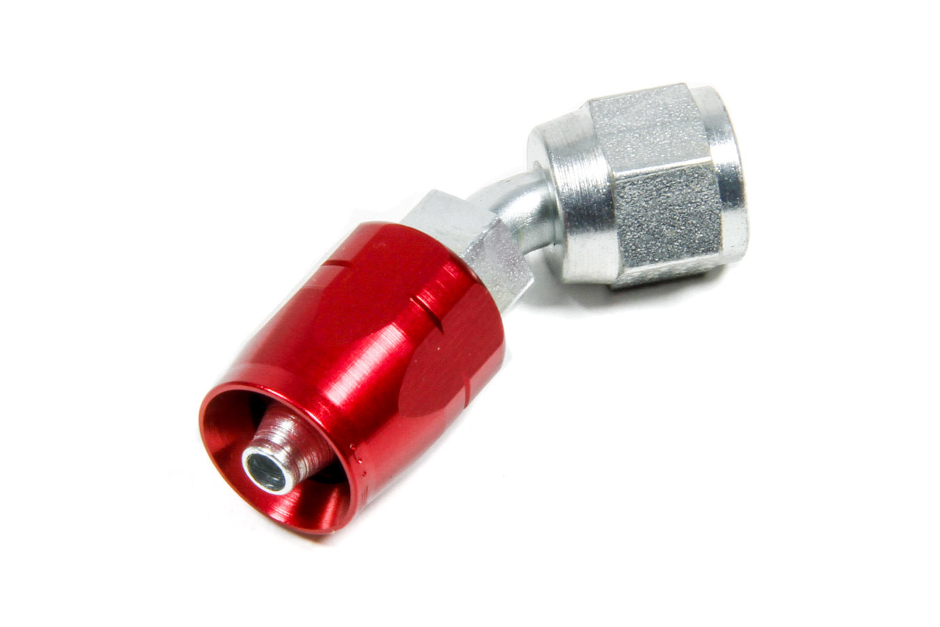 Aeroquip Fitting - Hose End - AQP/Startlite - 45 Degree - 4 AN Hose to 4 AN Female - Aluminum / Steel - Red Anodized /