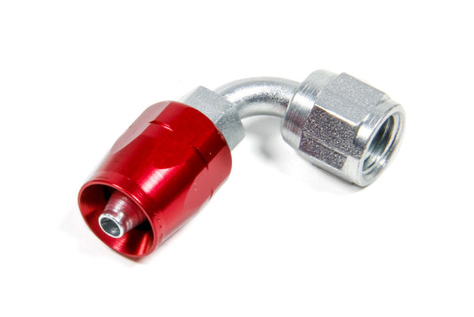 Aeroquip Fitting - Hose End - AQP/Startlite - 90 Degree - 4 AN Hose to 4 AN Female - Aluminum / Steel - Red Anodized /