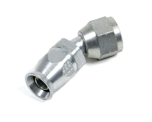 Aeroquip Fitting - Hose End - PTFE Racing Hose - 45 Degree - 6 AN Hose to 6 AN Female - Steel - Natural - Each