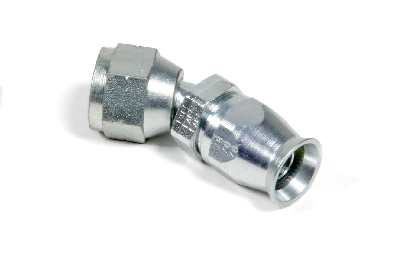 Aeroquip Fitting - Hose End - PTFE Racing Hose - 45 Degree - 6 AN Hose to 6 AN Female - Steel - Natural - Each