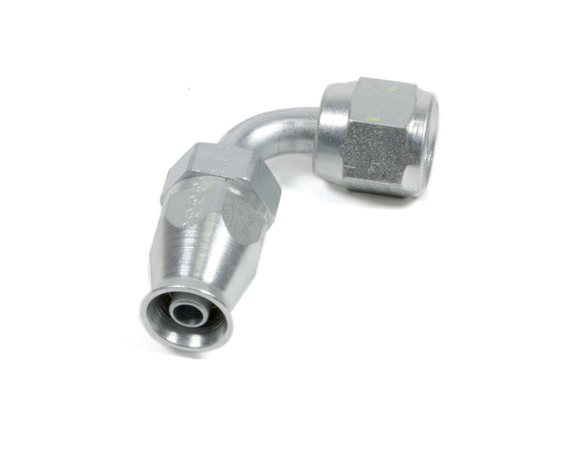 Aeroquip Fitting - Hose End - PTFE Racing Hose - 90 Degree - 4 AN Hose to 4 AN Female - Steel - Natural - Each