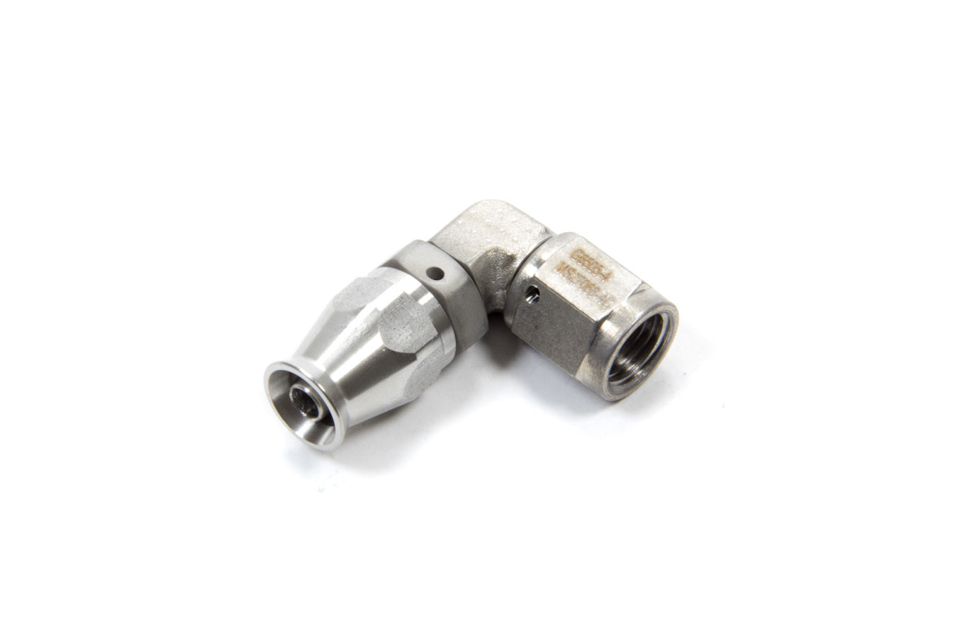 Aeroquip Fitting - Hose End - PTFE Racing Hose - 90 Degree - 4 AN Hose to 4 AN Female - Stainless - Natural - Each