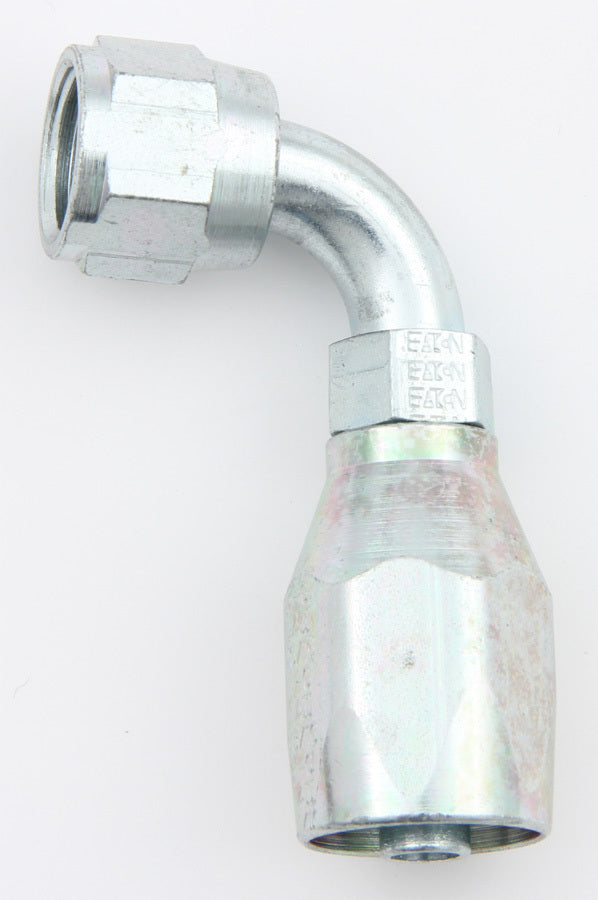 Aeroquip Fitting - Hose End - AQP High Pressure - 90 Degree - 6 AN Hose to 9/16-18 in Female - Steel - Natural - Each