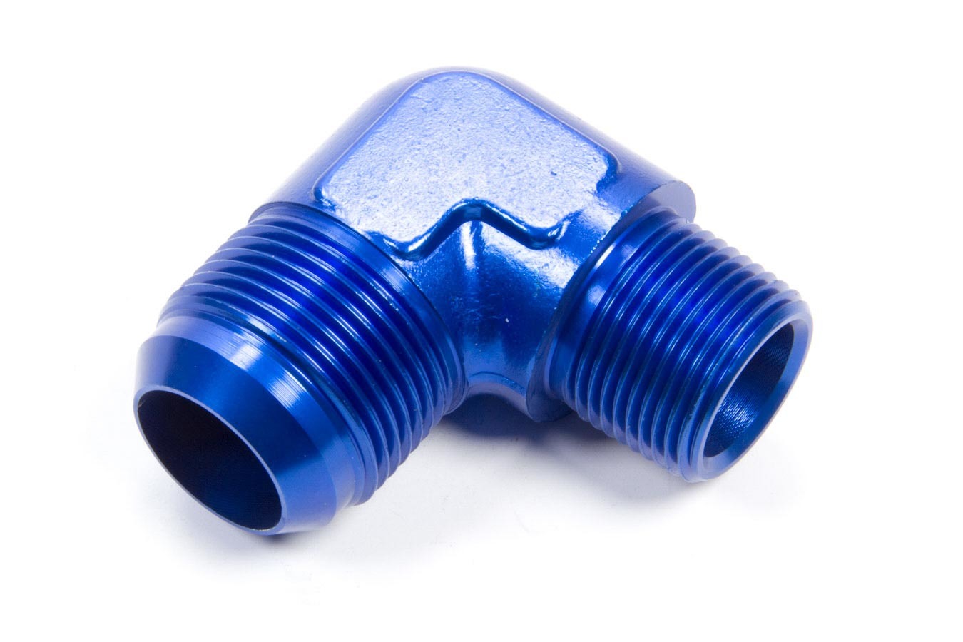 Aeroquip Fitting - Adapter - 90 Degree - 16 AN Male to 3/4 in NPT Male - Aluminum - Blue Anodized - Each