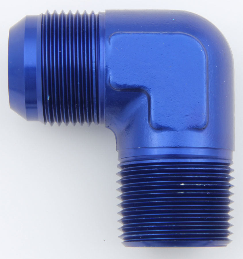 Aeroquip Fitting - Adapter - 90 Degree - 16 AN Male to 1 in NPT Male - Aluminum - Blue Anodized - Each