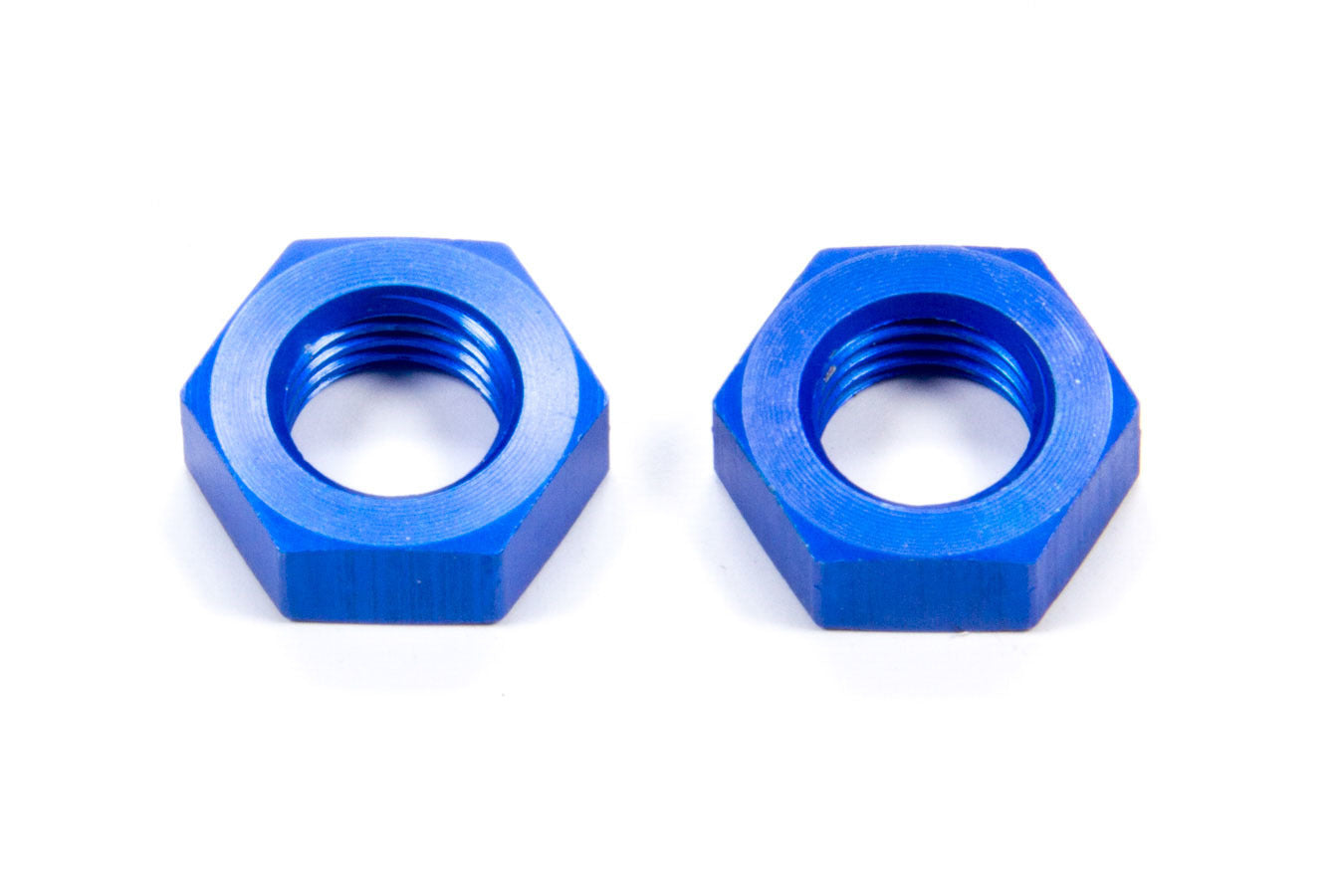 Aeroquip Bulkhead Fitting Nut - 4 AN - Aluminum - Blue Anodized - Pair