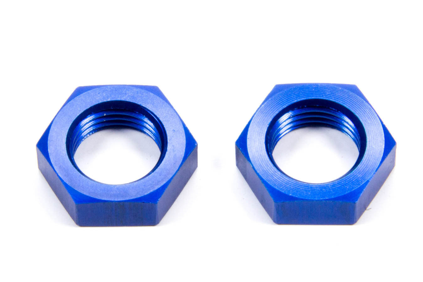 Aeroquip Bulkhead Fitting Nut - 6 AN - Aluminum - Blue Anodized - Pair