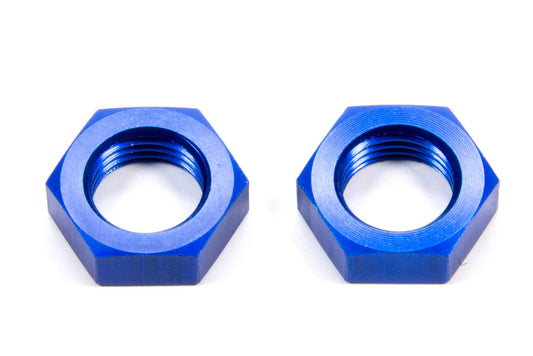 Aeroquip Bulkhead Fitting Nut - 6 AN - Aluminum - Blue Anodized - Pair