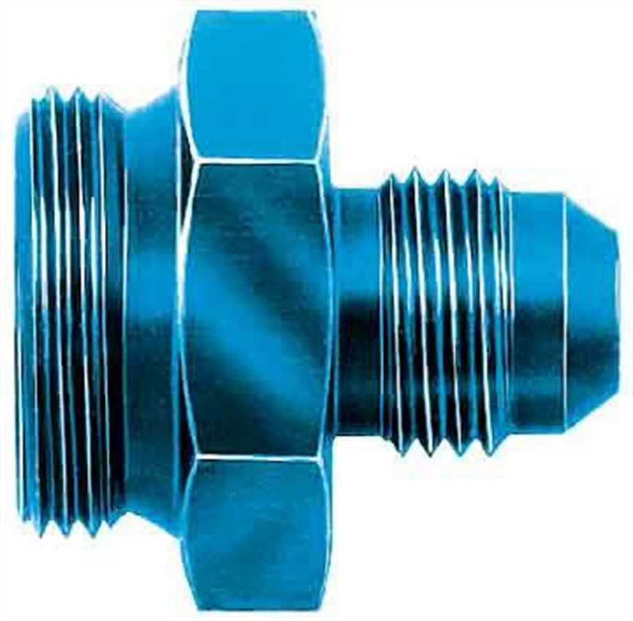 Aeroquip Carburetor Inlet Fitting - Straight - 6 AN Male to 7/8-20 in Male - Aluminum - Blue Anodized - Holley