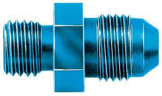 Aeroquip Fitting - Adapter - Straight - 6 AN Male to 12 mm x 1.50 Male - Aluminum - Blue Anodized - Each