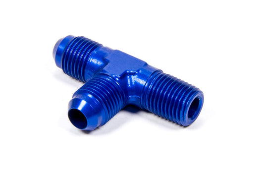 Aeroquip Fitting - Adapter Tee - 6 AN Male x 6 AN Male x 1/4 in NPT Male - Aluminum - Blue Anodized - Each