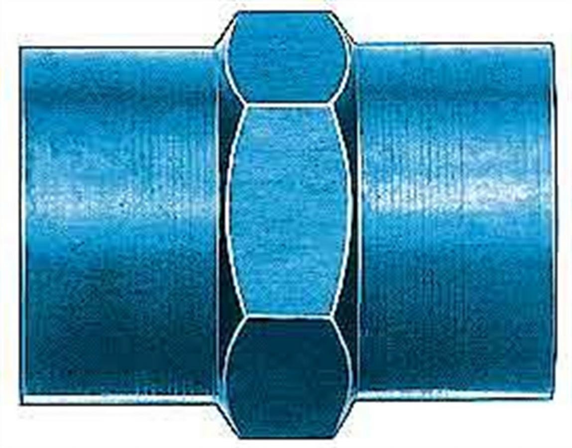 Aeroquip Fitting - Adapter - Straight - 3/8 in NPT Female to 3/8 in NPT Female - Aluminum - Blue Anodized - Each