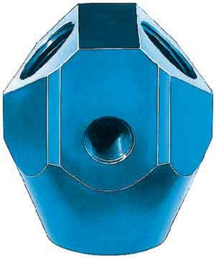 Aeroquip Fitting - Y Block - 3/8 in NPT Female Inlet - Dual 1/4 in NPT Female Outlets - 1/8 in NPT Female Gauge Port -
