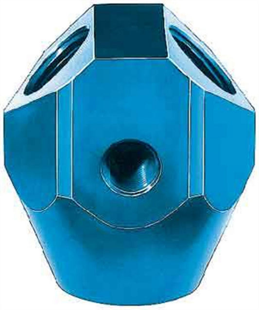 Aeroquip Fitting - Y Block - 3/8 in NPT Female Inlet - Dual 1/4 in NPT Female Outlets - 1/8 in NPT Female Gauge Port -