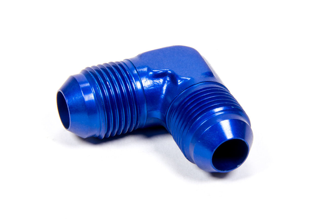 Aeroquip Fitting - Adapter - 90 Degree - 8 AN Male to 8 AN Male - Aluminum - Blue Anodized - Each