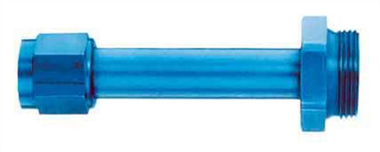 Aeroquip Carburetor Inlet Fitting - Straight - 6 AN Female to 7/8-20 in Male - Aluminum - Blue Anodized - Holley