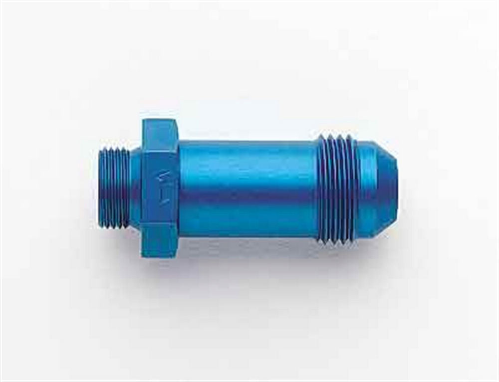 Aeroquip Fitting - Adapter - Straight - 8 AN Male Swivel to 9/16-24 in Male - Aluminum - Blue Anodized - Each