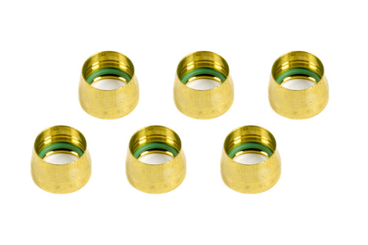 Aeroquip Compression Ferrule - 10 AN - Brass - AC Fittings - Set of 6