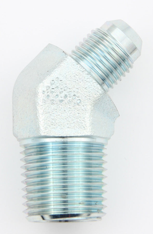 Aeroquip Fitting - Adapter - 45 Degree - 4 AN Male to 1/4 in NPT Male - Steel - Zinc Oxide - Each