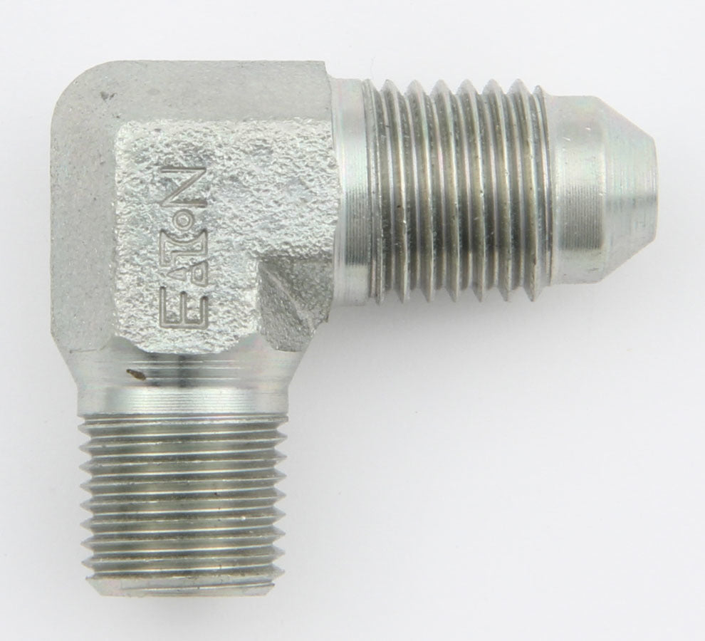 Aeroquip Fitting - Adapter - 90 Degree - 4 AN Male to 1/8 in NPT Male - Steel - Zinc Plated - Each