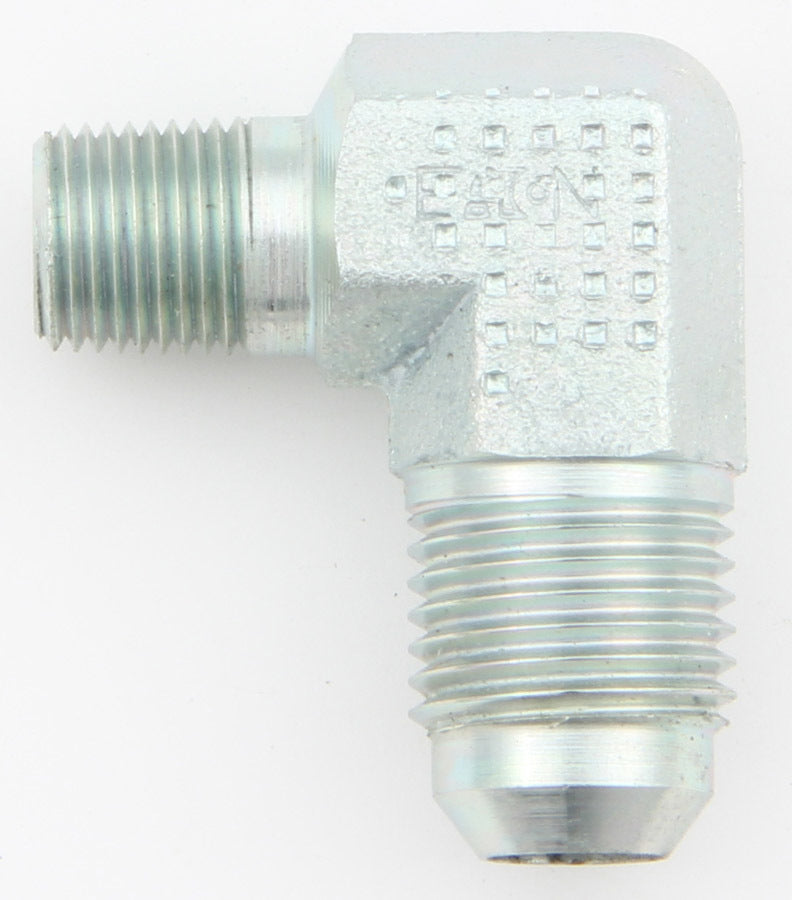 Aeroquip Fitting - Adapter - 90 Degree - 6 AN Male to 1/8 in NPT Male - Steel - Zinc Plated - Each