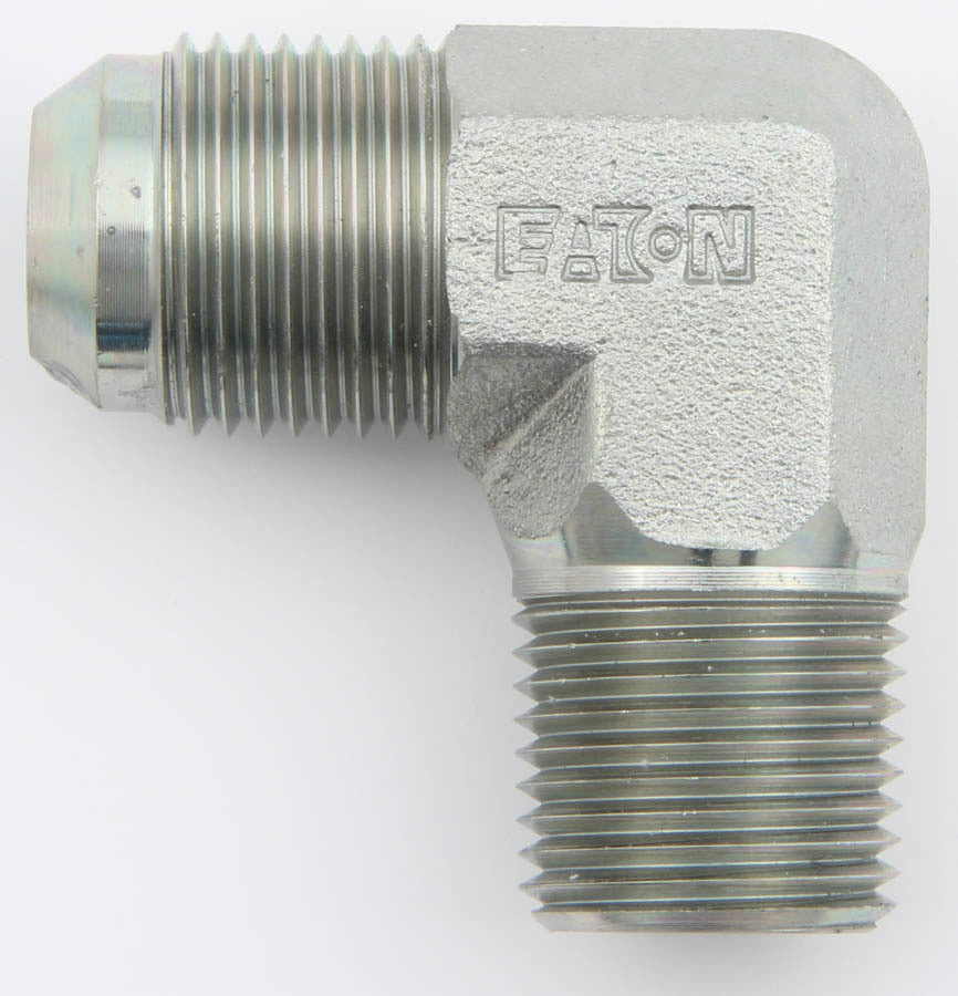 Aeroquip Fitting - Adapter - 90 Degree - 10 AN Male to 3/4 in NPT Male - Steel - Zinc Plated - Each