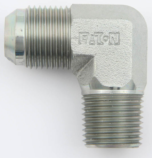 Aeroquip Fitting - Adapter - 90 Degree - 10 AN Male to 3/4 in NPT Male - Steel - Zinc Plated - Each