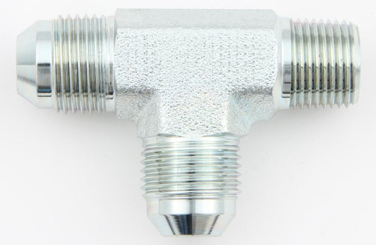 Aeroquip Fitting - Adapter Tee - 6 AN Male x 6 AN Male x 3/8 in NPT Male - Steel - Zinc Plated - Each