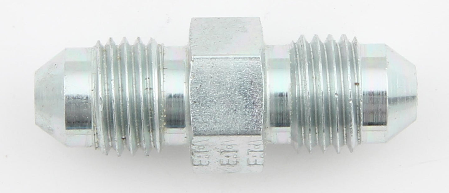 Aeroquip Fitting - Adapter - Straight - 4 AN Male to 4 AN Male - Steel - Zinc Oxide - Each
