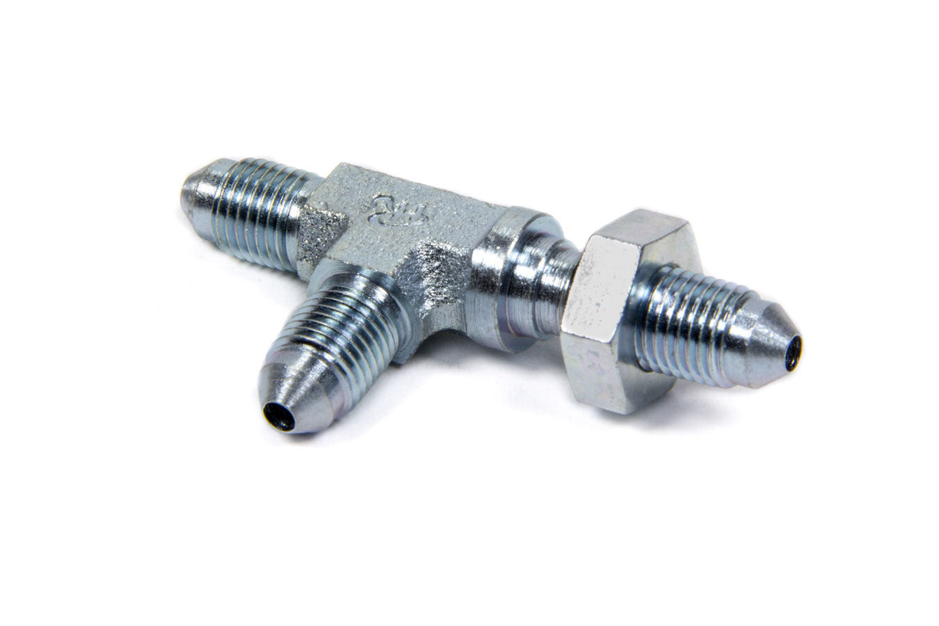 Aeroquip Fitting - Bulkhead Tee - 3 AN Male x 3 AN Male x 3 AN Male Bulkhead - Steel - Zinc Plated - Each