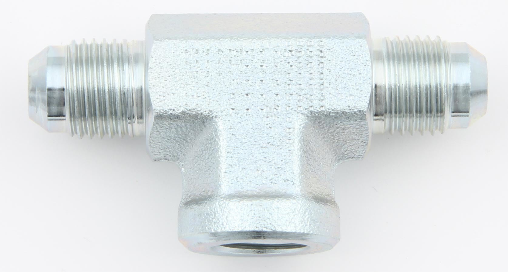 Aeroquip Fitting - Adapter Tee - 1/8 in NPT Female x 4 AN Male x 4 AN Male - Steel - Zinc Plated - Each