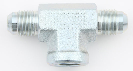 Aeroquip Fitting - Adapter Tee - 1/8 in NPT Female x 4 AN Male x 4 AN Male - Steel - Zinc Plated - Each
