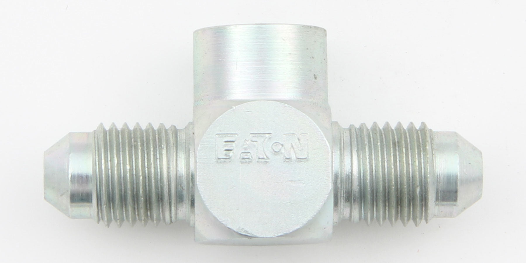 Aeroquip Fitting - Adapter Tee - 3/8-24 in Inverted Flare Female x 4 AN Male x 4 AN Male - Steel - Zinc Plated - 3/16