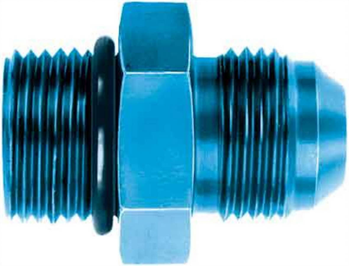 Aeroquip Fitting - Adapter - Straight - 10 AN Male O-Ring to 10 AN Male - Aluminum - Blue Anodized - Each