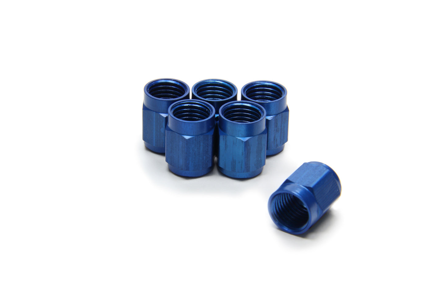 Aeroquip Fitting - Tube Nut - 3 AN - 3/16 in Tube - Aluminum - Blue Anodized - Set of 6